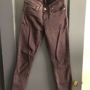 High-Waisted Eggplant Paige Skinny Jeans